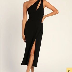 Cocktail Club Black One-Shoulder Midi Dress